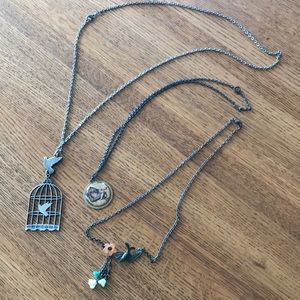 Fashion jewelry - set of bird themed necklaces